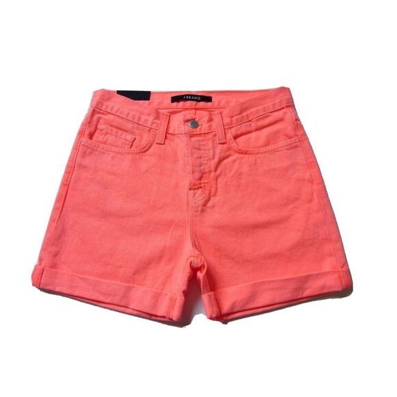 NWT J Brand Kennedy Short in Flamingo Low Rise Rolled Hem Shorts 24 $148 - Picture 2 of 6